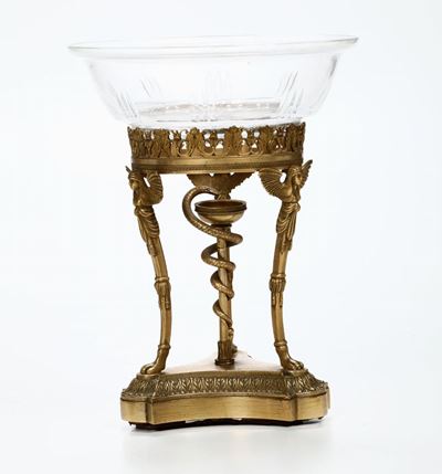 Alzatina in Bronzo in Stile Impero, Francia XIX Secolo