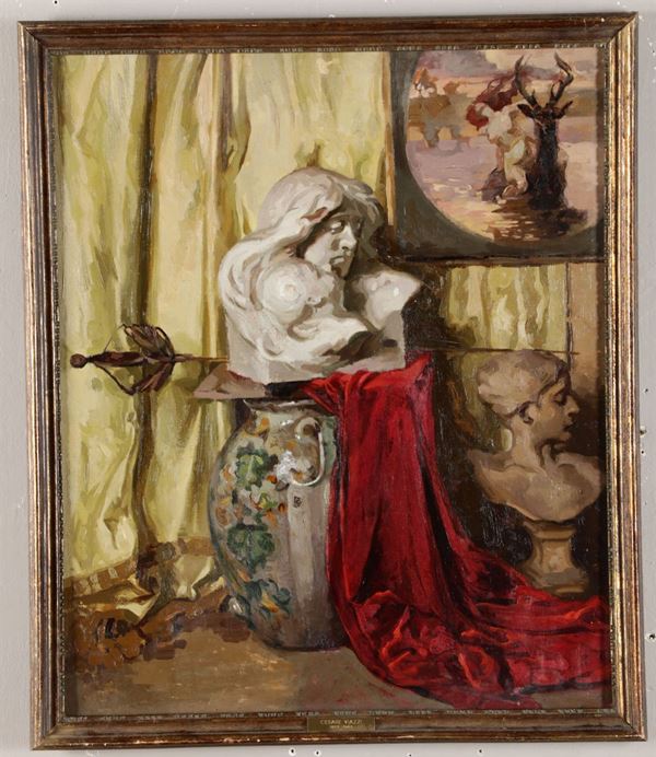 Cesare Viazzi ( Alessandria 1857 - Predosa 1943), attribuito a Natura morta
