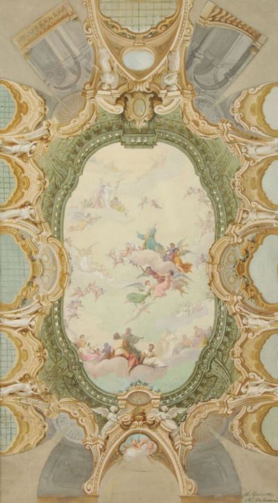 Luigi Gainotti (1859 - 1940)studio per Affresco