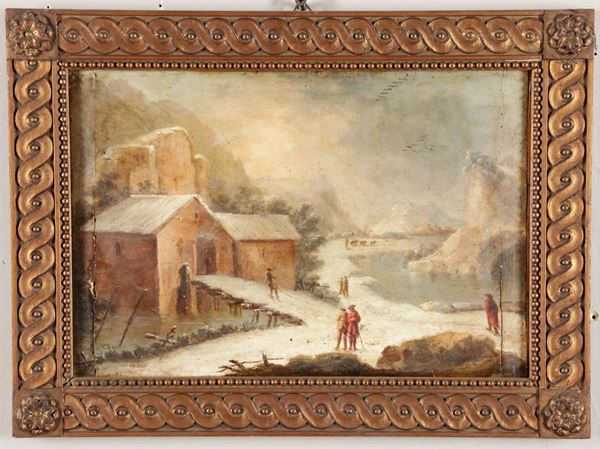 Scuola del XVIII-XIX secolo Paesaggi invernali