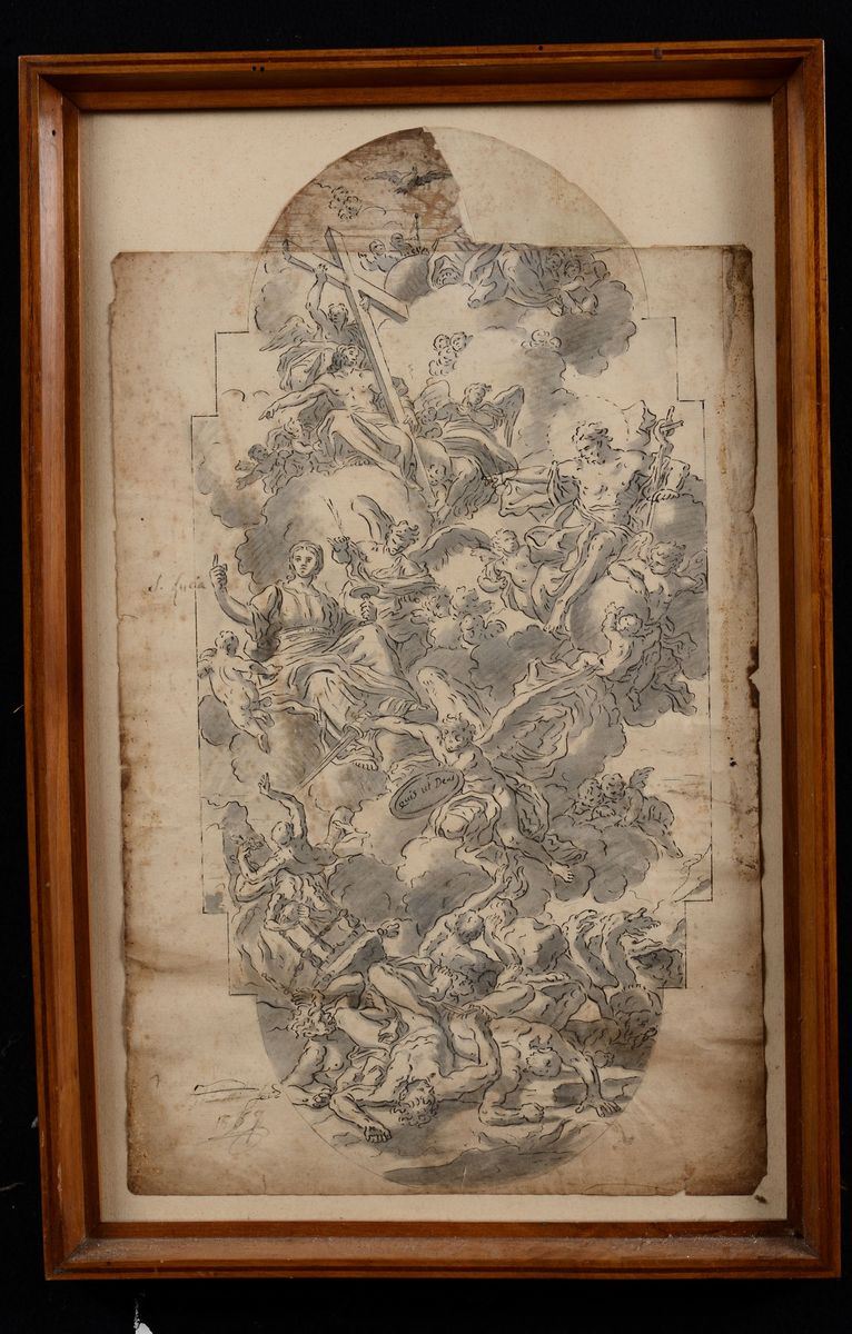 Scuola del XVII-XVIII secolo Giudizio Universale  - Auction Fine Art - Cambi Casa d'Aste