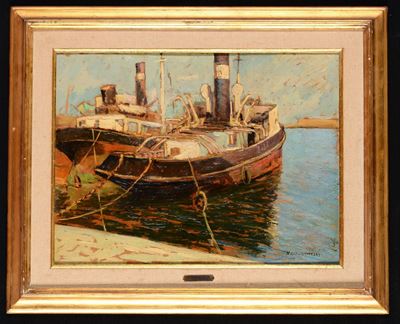 Nello Giovannelli (1922 - 1996)rimorchiatore a Riposo, Porto di Livorno