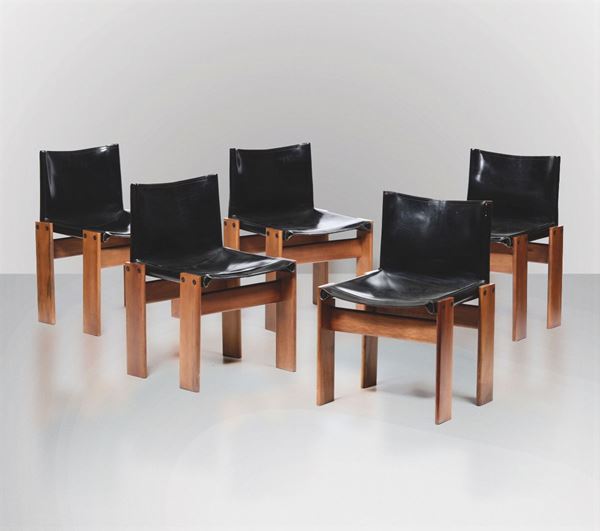 Afra & T. Scarpa, set of five chairs, Italy, 1970s