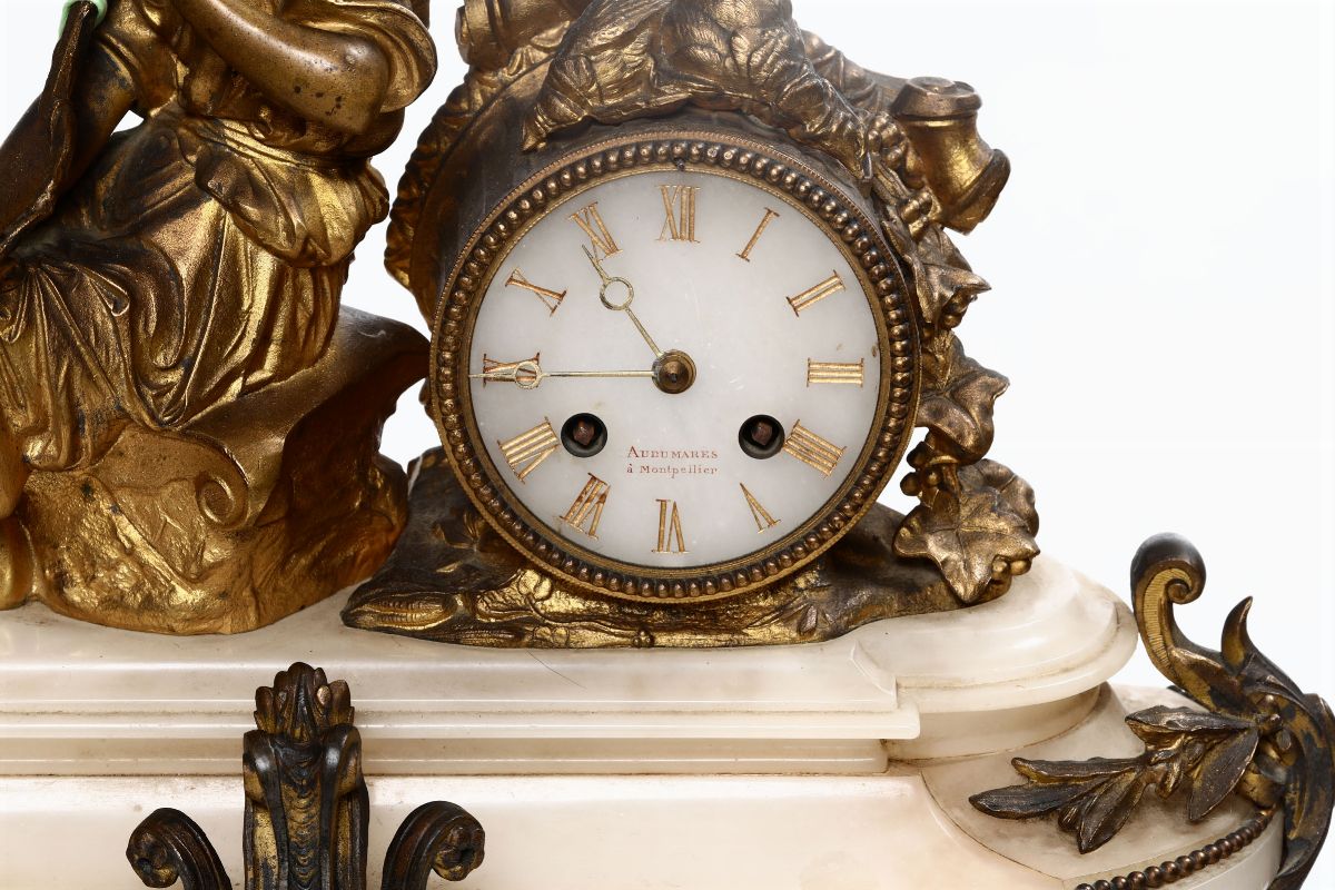 Pendola da Tavolo con Diana. Audumares a Montpellier, Francia XIX Secolo