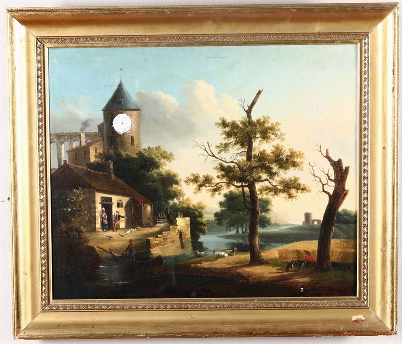 Orologio con Dipinto. XIX Secolo