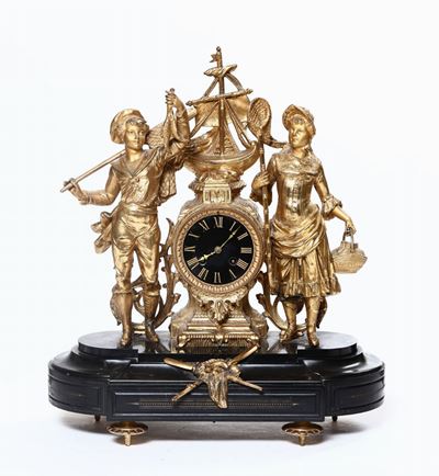 Pendola con Pescatorelli. Francia XIX Secolo