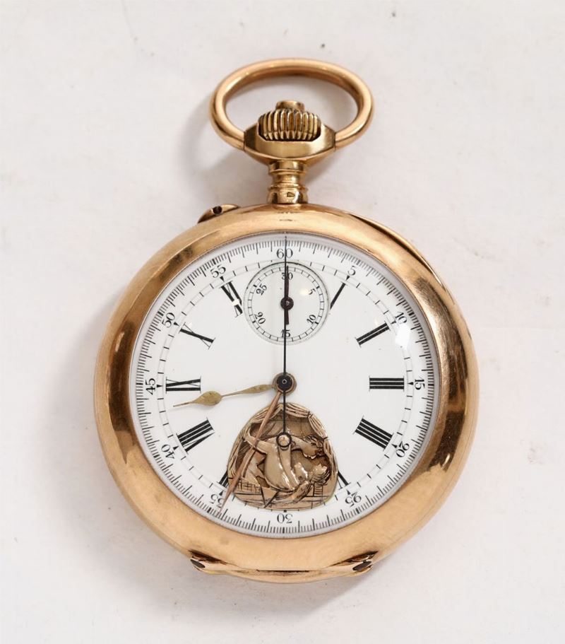 Gold pocket watch with erotic subject.  - Auction Watches - Cambi Casa d'Aste