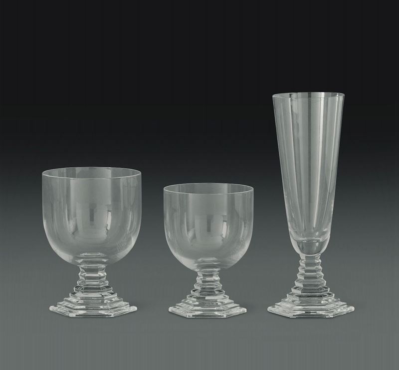 Servizio di bicchieri Baccarat Francia, Manifattura Baccarat, verso la fine del XX secolo  - Asta L'Art de la Table - Cambi Casa d'Aste