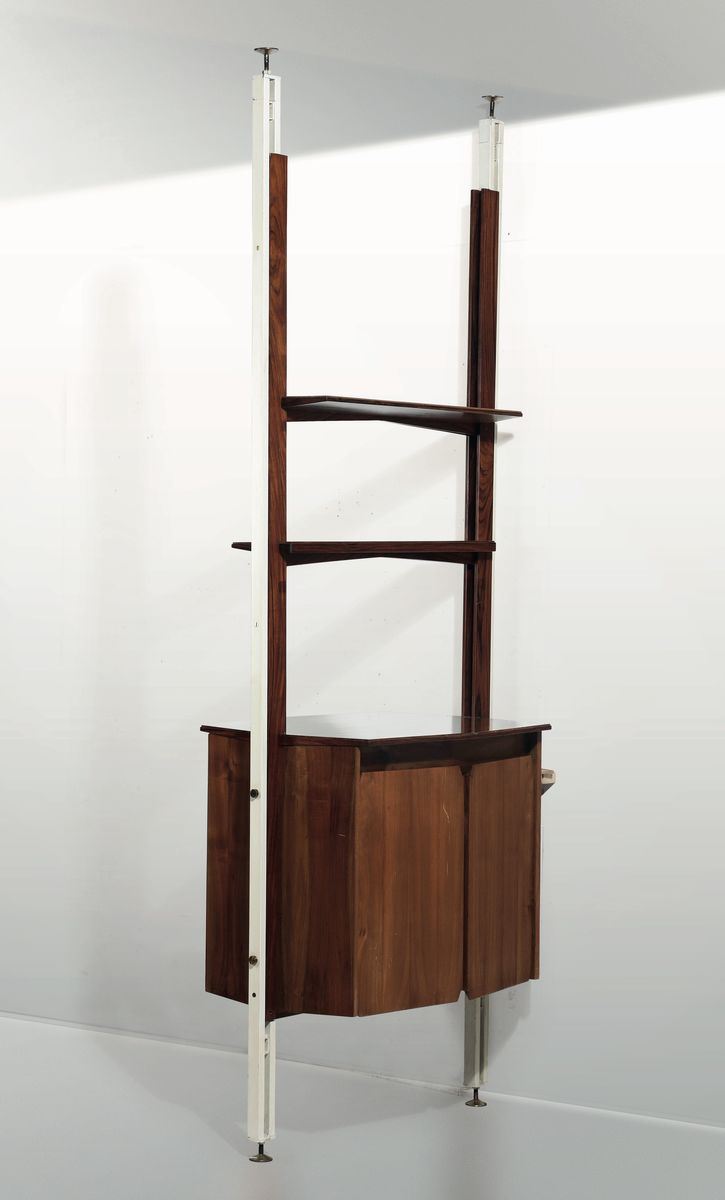 A metal and wood bookcase, Italy, 1950s  - Auction Design - Cambi Casa d'Aste