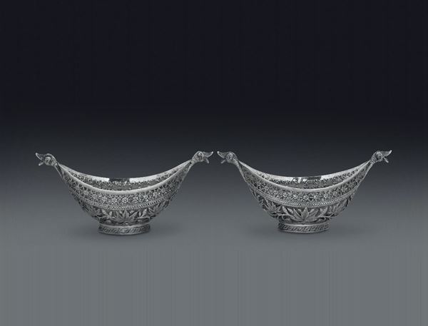 Two silver bowls, Colonial art, 1900s