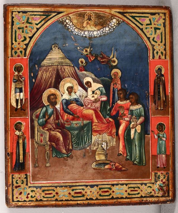 Icona raffigurante “La nascita di Maria”, Russia XIX secolo