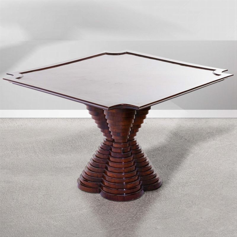 Tavolo con struttura e piano in legno.  - Asta Design 200 - Cambi Casa d'Aste