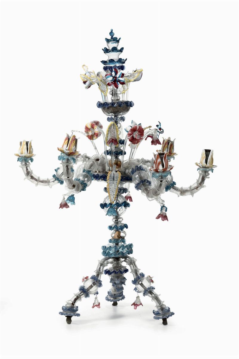 Girandole in vetro di Murano policromo  - Auction Fine Art - Cambi Casa d'Aste