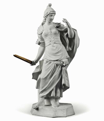 Rara Figura di Atena Napoli, Real Fabbrica Ferdinandea, 1780-1790 Modello di Filippo Tagliolini