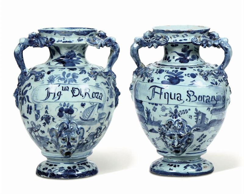 Due vasi  Liguria, Savona, inizio del XX secolo  - Auction Fine Art - Cambi Casa d'Aste