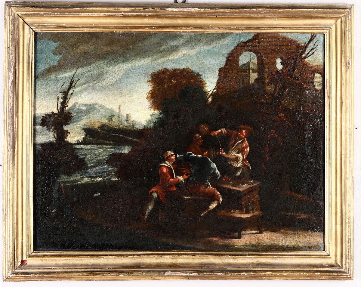 Scuola Italiana del XVIII Secolopaesaggi con Figure