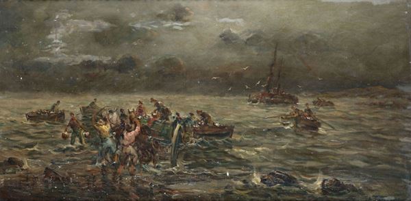 Pittore del XIX-XX secolo Scena di naufragio