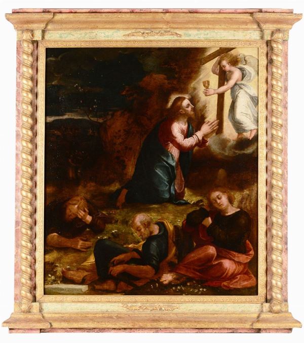 Leandro Bassano (Bassano del Grappa 1557 - Venezia 1622), ambito di Gesù in preghiera nell'orto del Getsemani