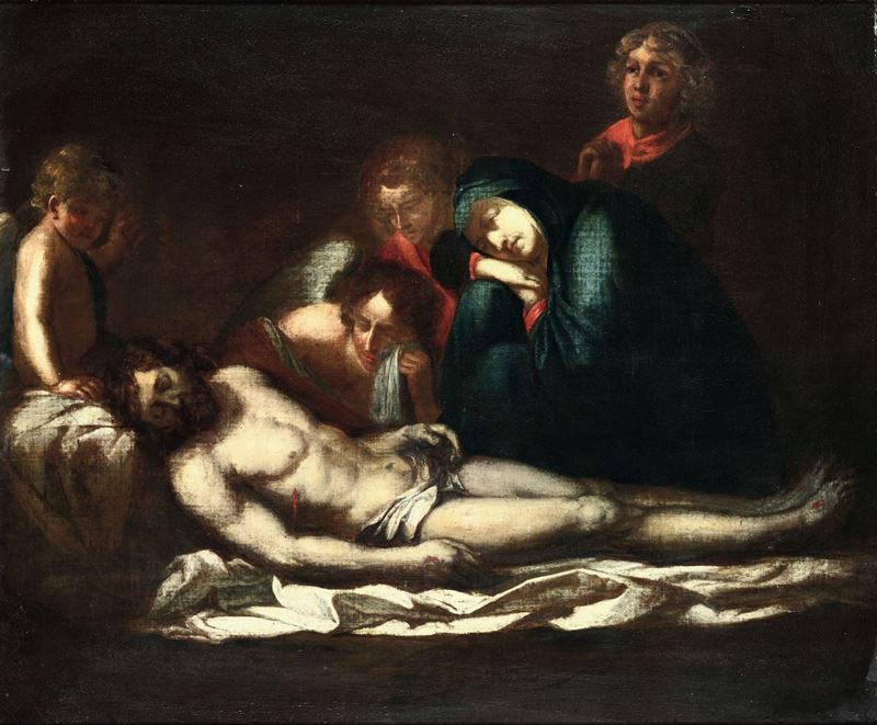 Pietro Negri (1628/35 - 1679), cerchia di Compianto sul Cristo morto  - Asta Antiquariato - Cambi Casa d'Aste