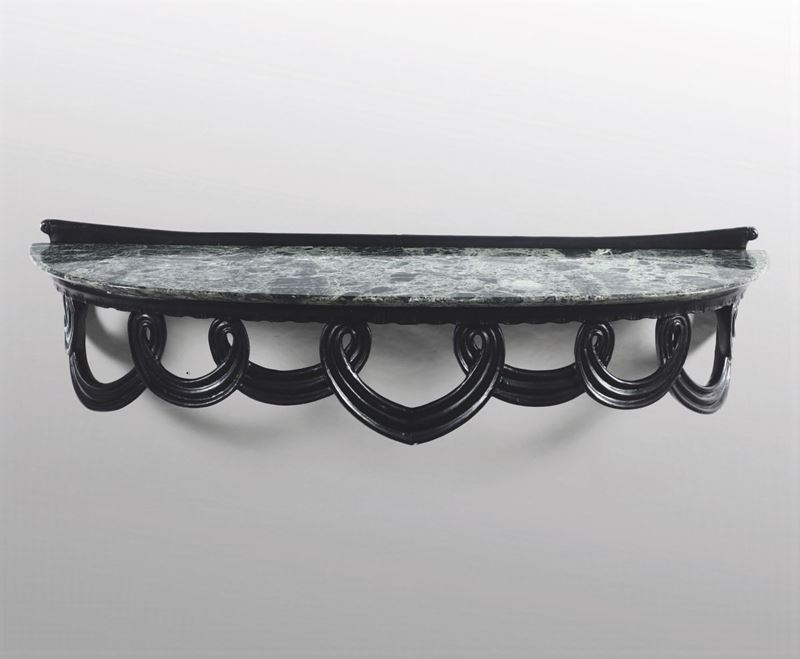 A marble and wood console table, Italy, 1940s  - Auction Design - Cambi Casa d'Aste