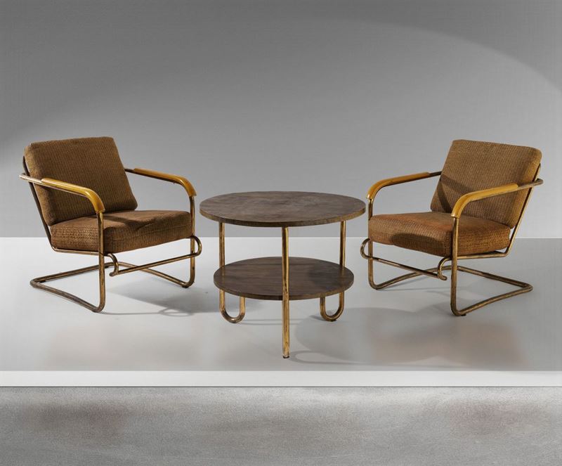 Cova, two chairs and a table, Italy, 1930s  - Auction Design - Cambi Casa d'Aste