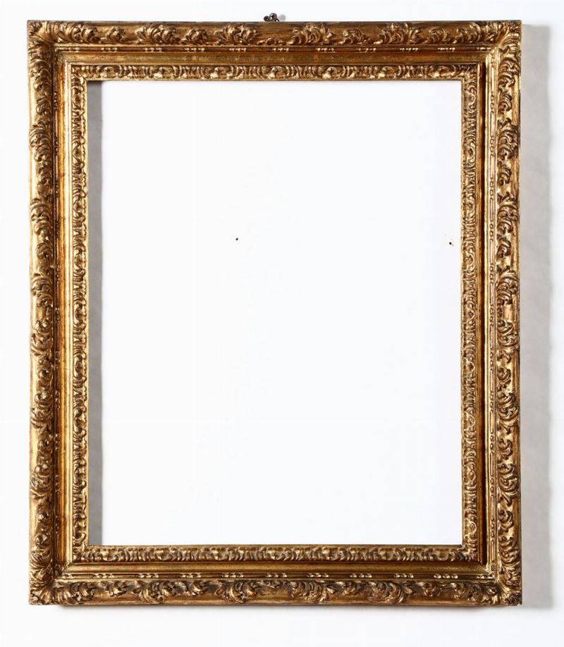 Cornice in legno intagliato e dorato, XIX secolo  - Auction Furnitures, Paintings and Works of Art - Cambi Casa d'Aste