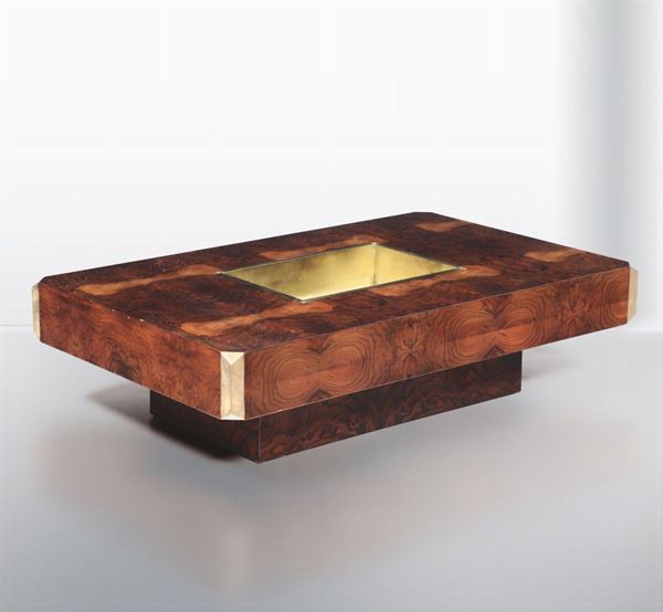 A W. Rizzo, veneered low table, Italy, 1970s ca.