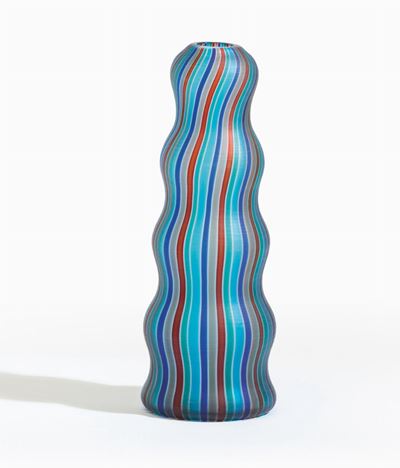 Alessandro Mendini, Vaso “Arado” Venini in vetro soffiato policromo, Murano (1988 ca.)