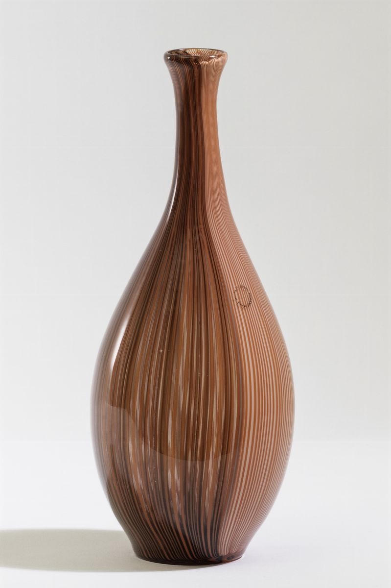 Carlo Scarpa, Vaso a fiasca Venini (serie Tessuti), Murano