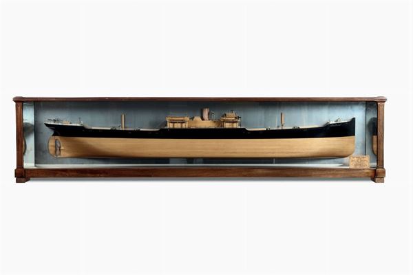 Mezzo modello di cantiere con specchio della SS Craigforth. Gran Bretagna 1907 circa