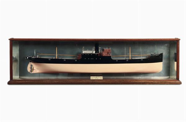 Mezzo modello di cantiere su specchio della SS Paignton. Gran Bretagna 1919 circa