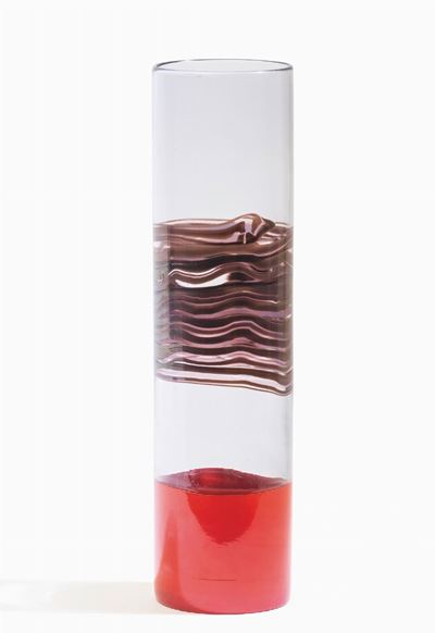 Thomas Stearns (1936-2006), Vaso cilindrico Venini in vetro di Murano