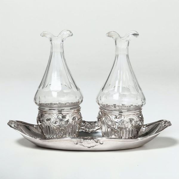 A silver cruet stand, Turin, late 17-early1800s