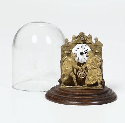 Pendola da Tavolo in Metallo Dorato, XIX Secolo
