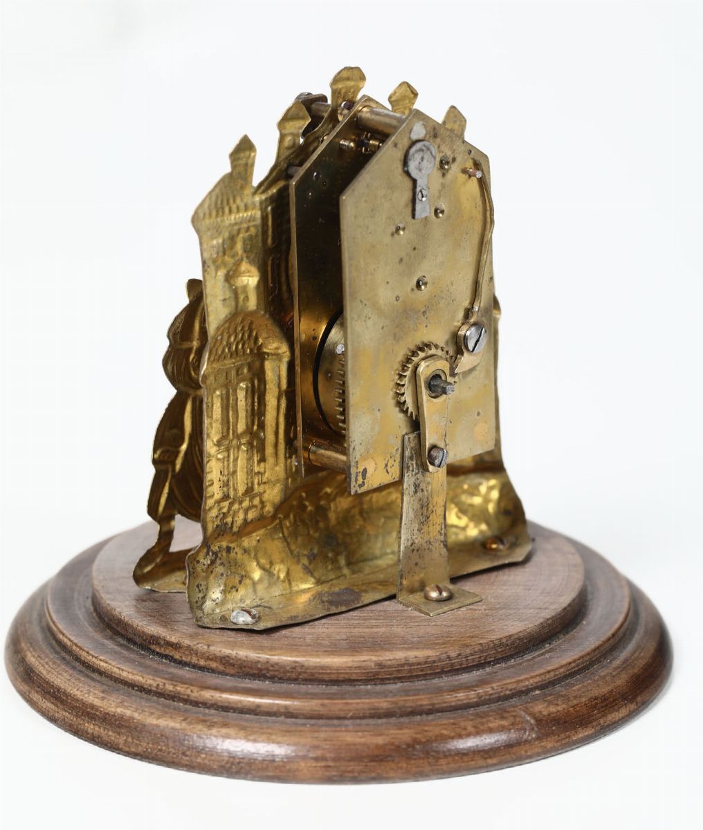 Pendola da Tavolo in Metallo Dorato, XIX Secolo