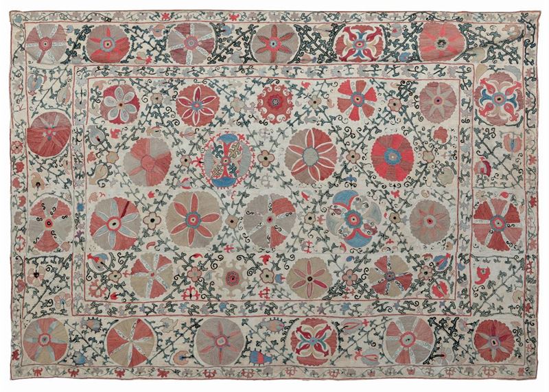 Susani, Asia centrale fine XIX secolo  - Asta Tappeti Antichi - Cambi Casa d'Aste