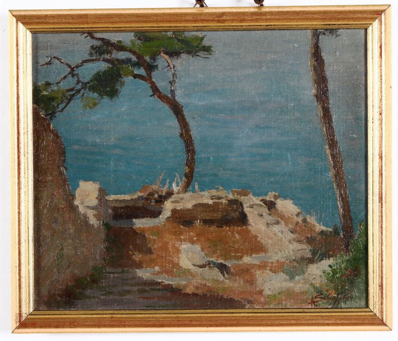 Antonio Schiaffino (1879-1968) Marina ligure  - Auction 19th and 20th Century Paintings - Cambi Casa d'Aste