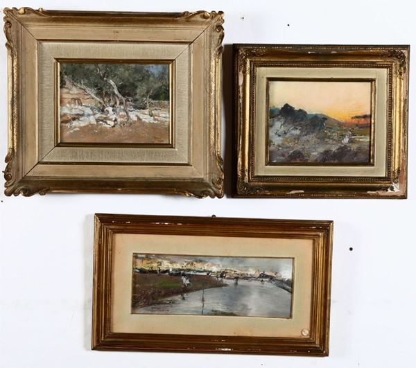 Giuseppe Casciaro (1863 - 1941) Tre paesaggi