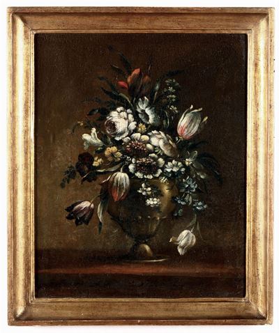 Scuola Italiana del XVIII Secolonature Morte con Vasi di Fiori