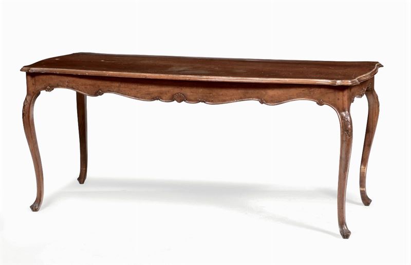 Tavolo in noce intagliato, XVIII-XIX secolo  - Auction Fine Art - Cambi Casa d'Aste