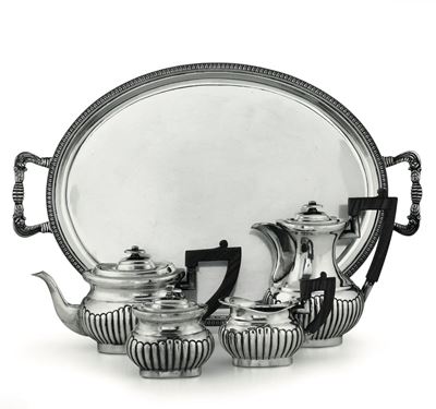 Servizio da Tã¨ e Caffã¨ in Argento. Argenteria Italiana del XX Secolo