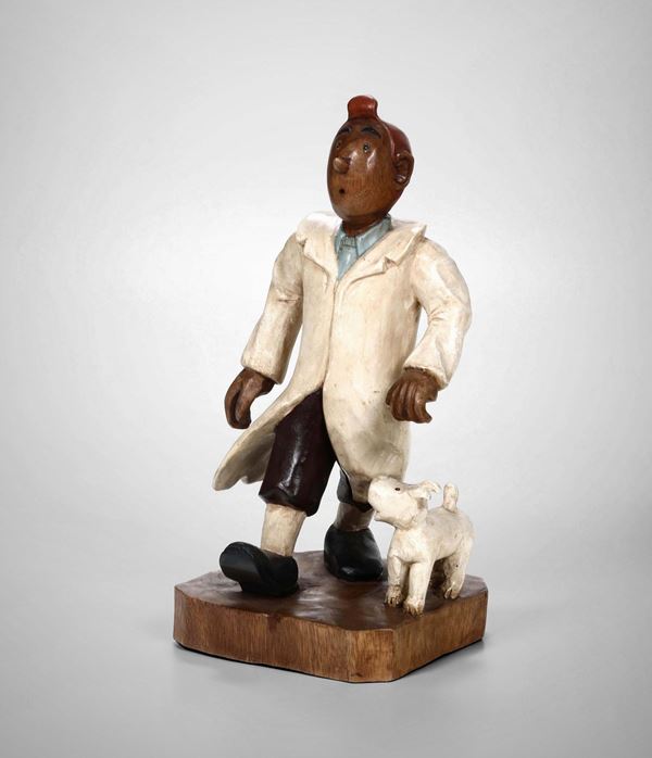 Tintin con il cane, anonimo del XX secolo