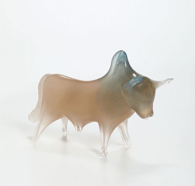 Bisonte in vetro di Murano colorato  - Auction 20th Century Arts - Cambi Casa d'Aste