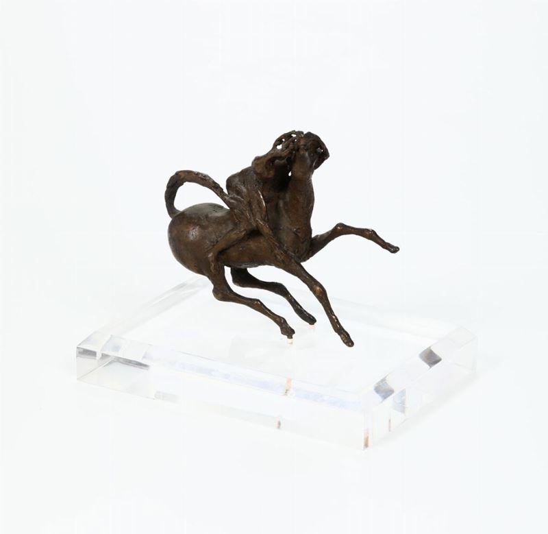 Uomo a cavallo in bronzo. Anonimo del XX secolo  - Auction 20th Century Arts - Cambi Casa d'Aste