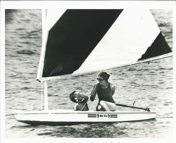 Principessa Grace e principe Alberto in barca a vela