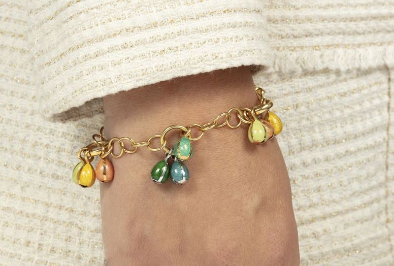 Enamel and gold bracelet. Signed Fabergé  - Auction 100 designer jewels - Cambi Casa d'Aste