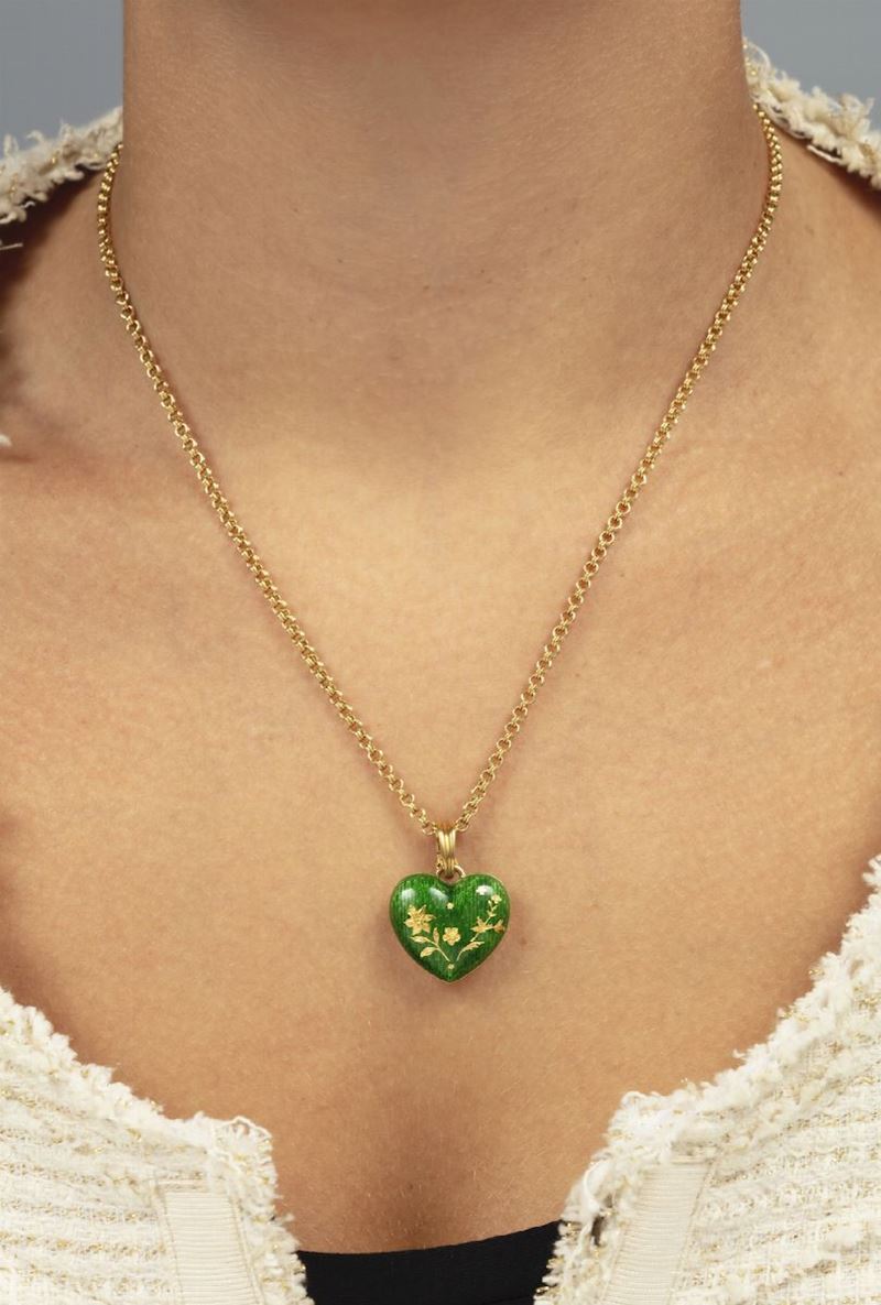Enamel and gold necklace. Signed Fabergé  - Auction 100 designer jewels - Cambi Casa d'Aste