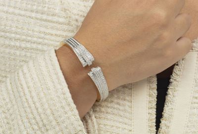 Bracciale Rigido con Pavé di Diamanti