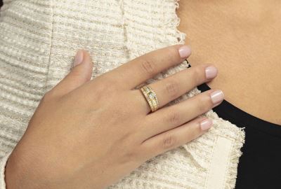 Anello con Diamanti Taglio Rotondo e Princess