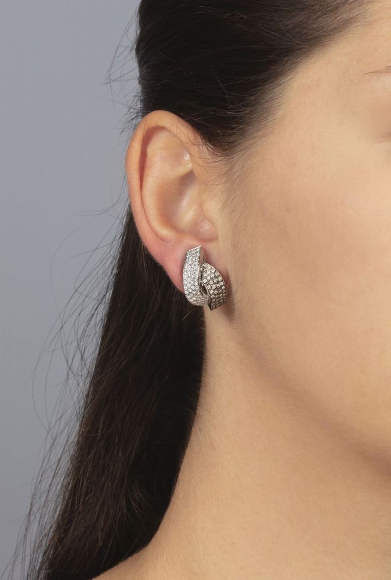 Pair of diamond earrings  - Auction Jewels - Cambi Casa d'Aste